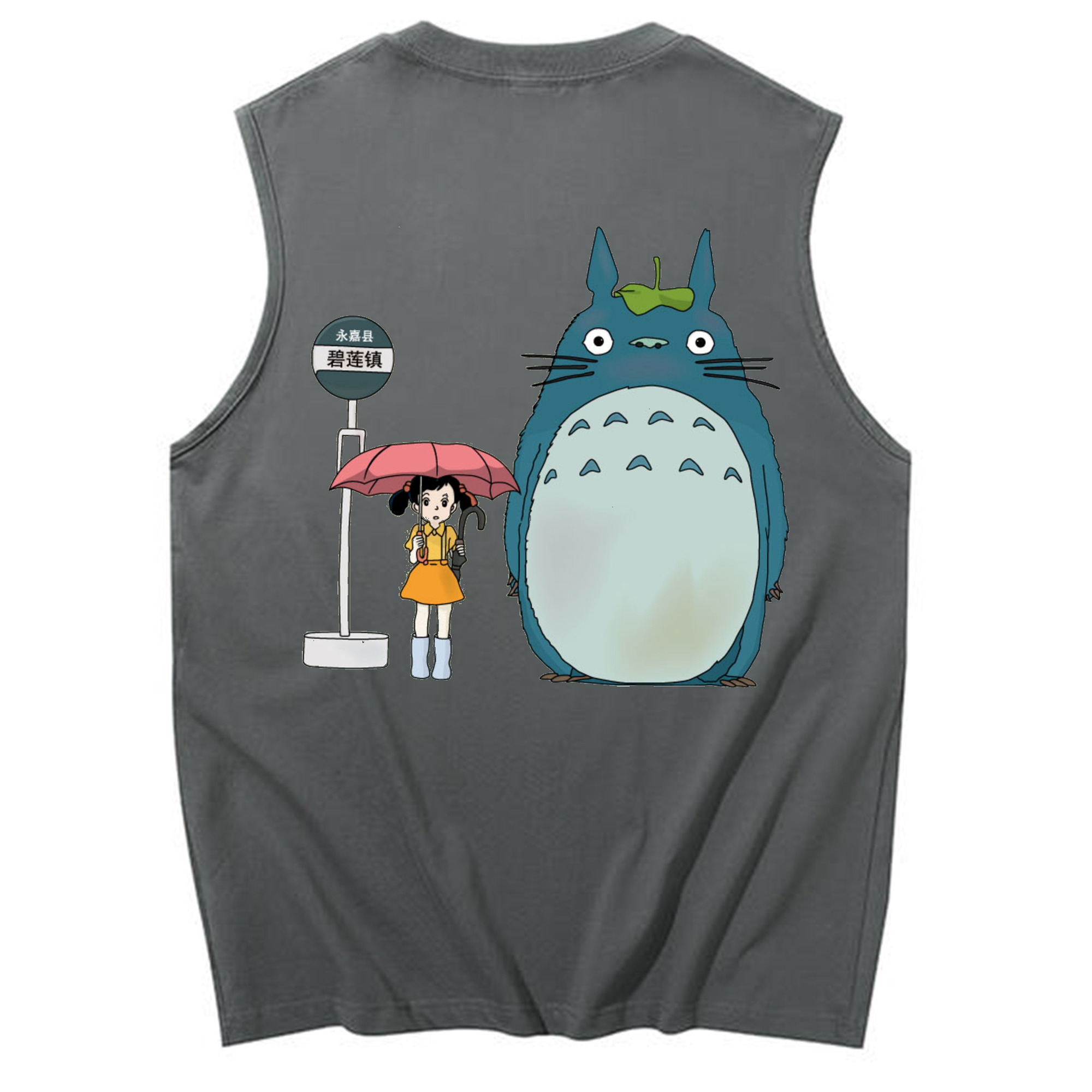（画像用） となりのトトロ 草壁メイ 草壁サツキ My Neighbor Totoro Satsuki Kusakabe Mei Kusakabe コットン100％タンクトップ（背面プリント）